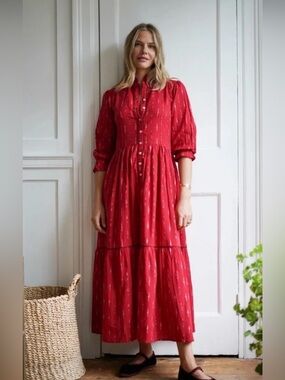 Daydress The Collette Dress in Red Ikat